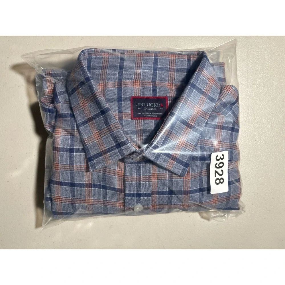 UNTUCKit Bernardo Plaid Long Sleeve Button Down Shirt Men Size XL Casual Western